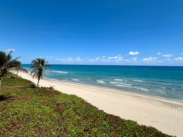 a view of an ocean and a beach