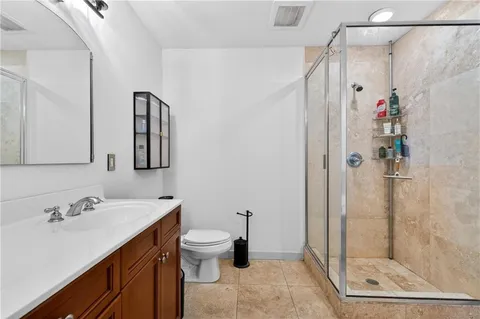 a view of a room with racks on the wall