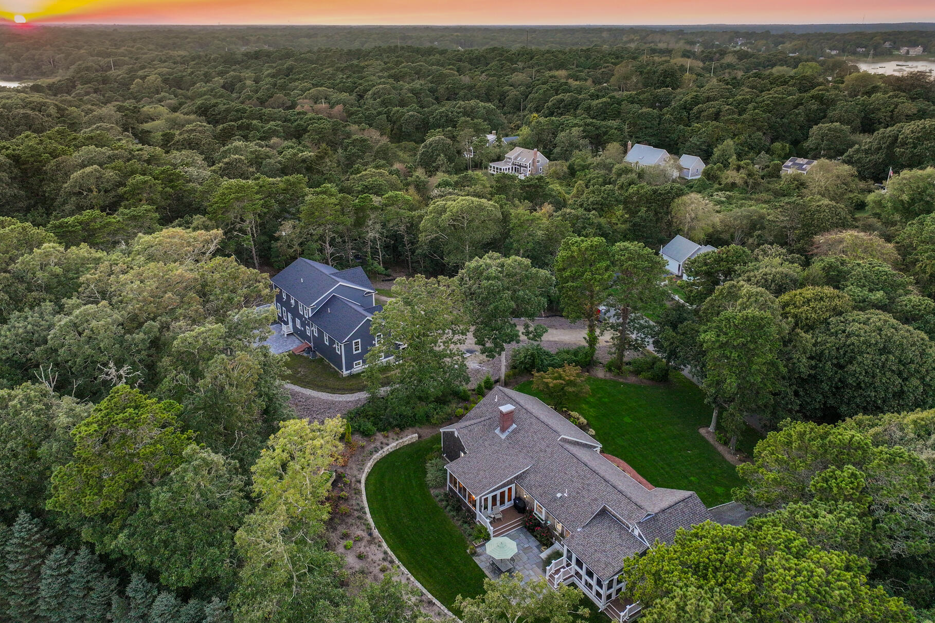 51 North Gate Road Chatham, MA 02633 - Photo 46 of 50 an aerial view of residential houses with outdoor space and trees