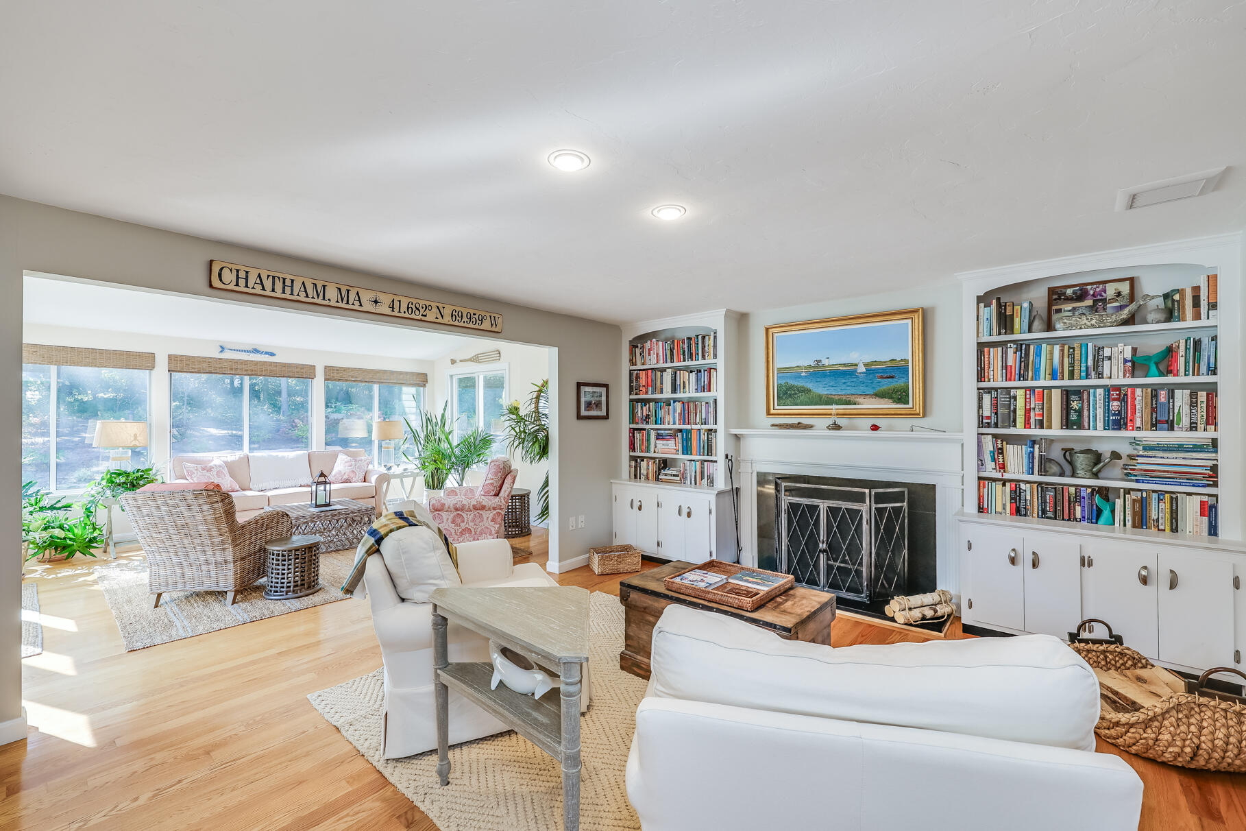 51 North Gate Road Chatham, MA 02633 - Photo 5 of 50 a living room with furniture fireplace and flat screen tv