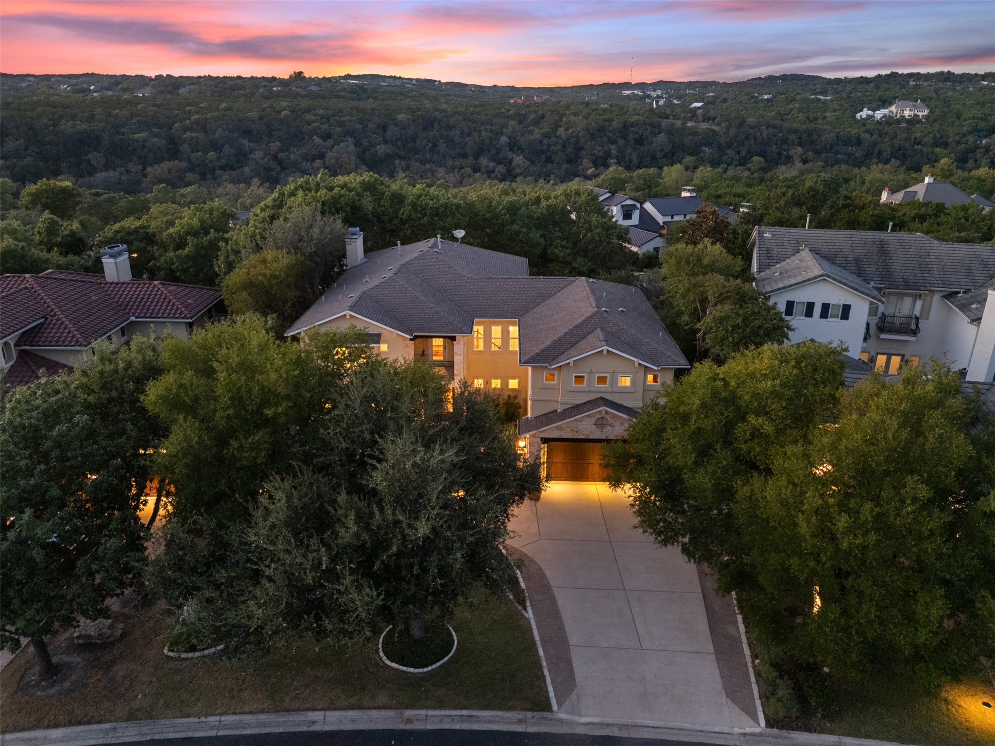 9308 Travertine Cove Austin, TX 78735 - Photo 40 of 40 an aerial view of residential houses and outdoor space