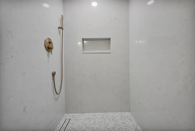 a bathroom with a shower