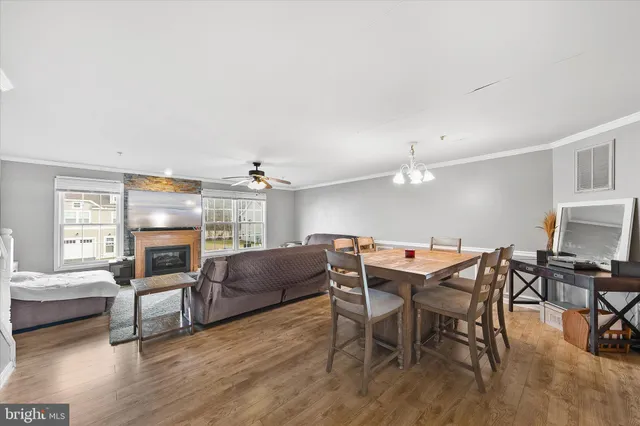 a view of a livingroom with furniture window and wooden floor