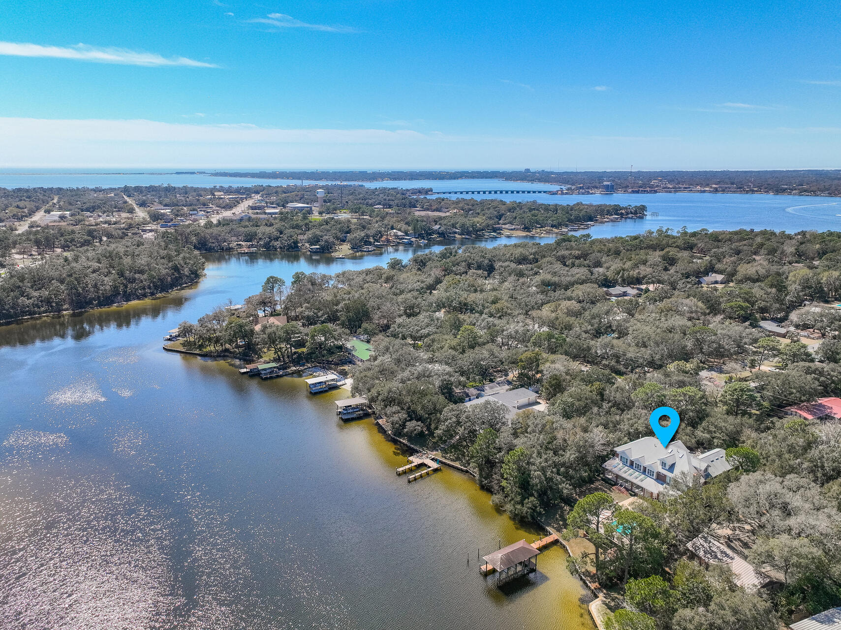 35 Poquito Road Shalimar, FL 32579 - Photo 6 of 87 an aerial view of lake and residential houses with outdoor space