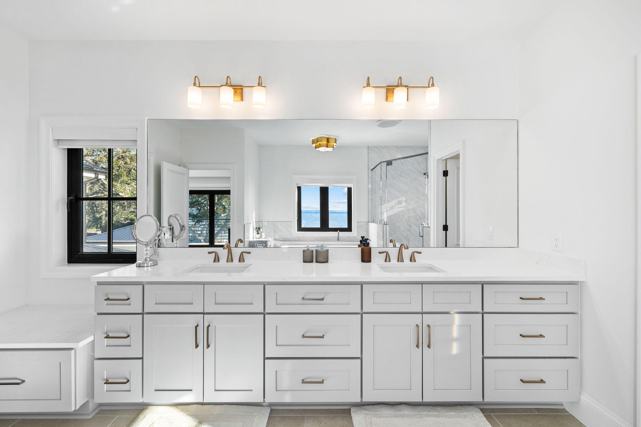 253 Driftwood Point Road Santa Rosa Beach, FL 32459 - Photo 49 of 109 a bathroom with a sink vanity and mirror