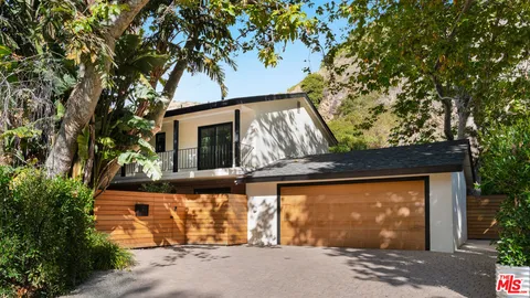 a view of a small yard from a large tree