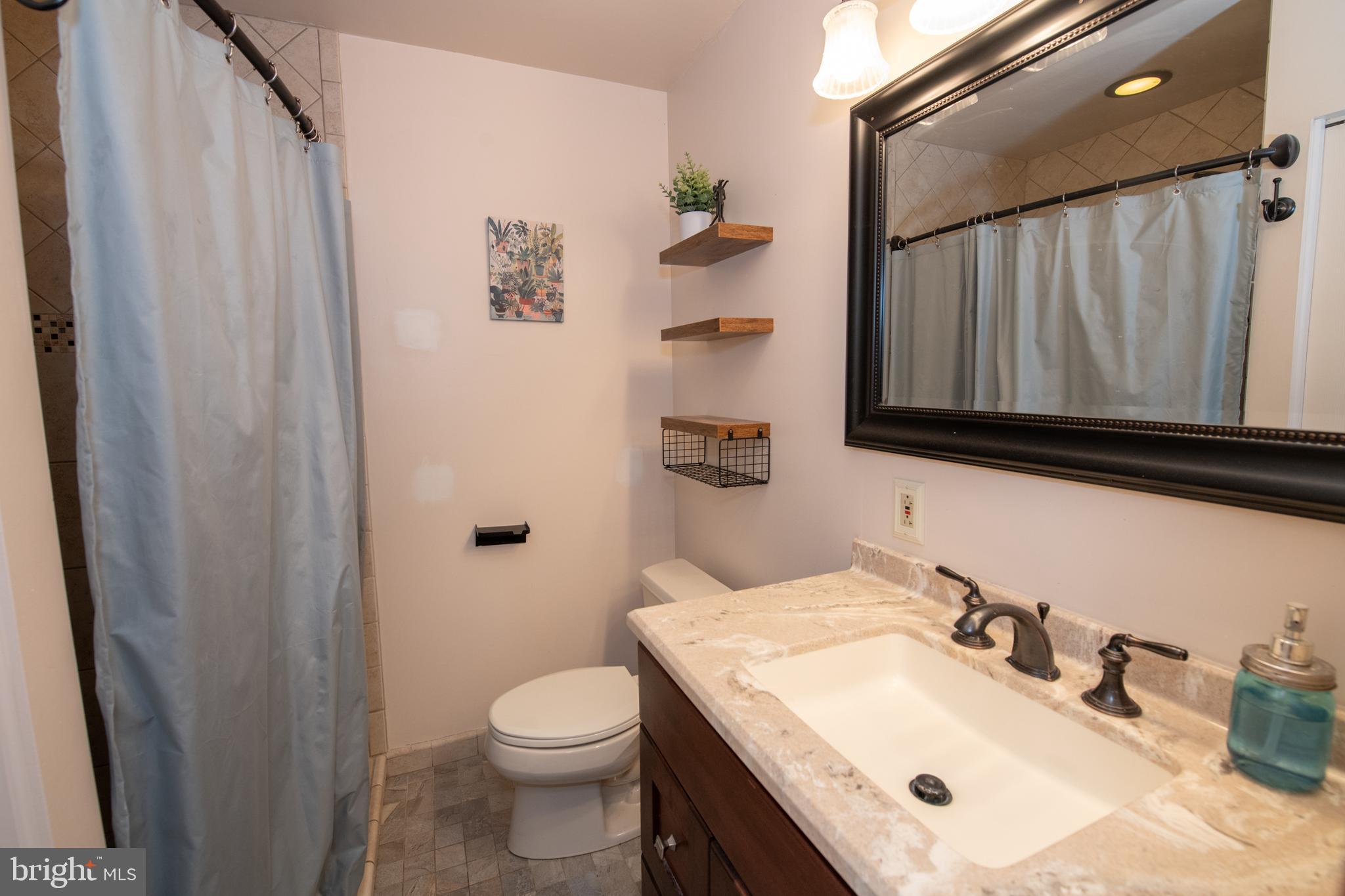 1259 Glenbrook Road Huntingdon Valley, PA 19006 - Photo 58 of 78 a bathroom with a sink a toilet and shower curtain