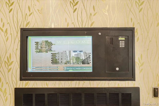 a view of a door and a window