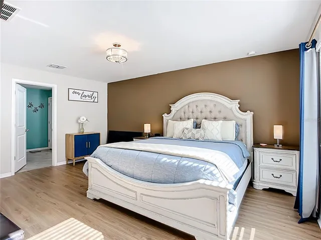 a workspace with furniture and a window