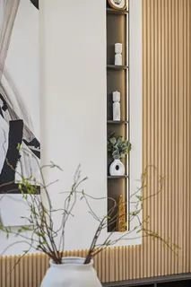 a front view of a house with wooden floor