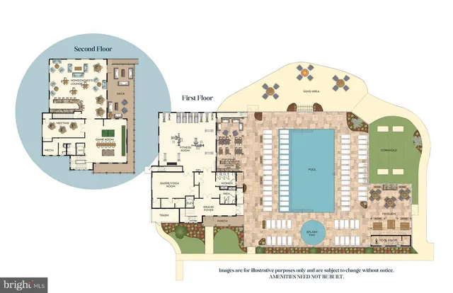 a view of a patio with couches dining table and chairs with wooden floor
