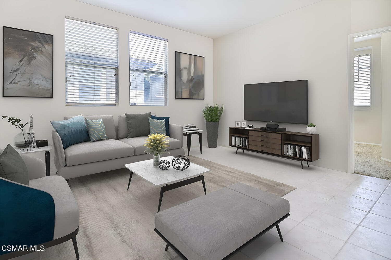 2317 Shakespeare Drive, Unit 9 Oxnard, CA 93033 - Photo 4 of 16 a living room with furniture a rug and a flat screen tv