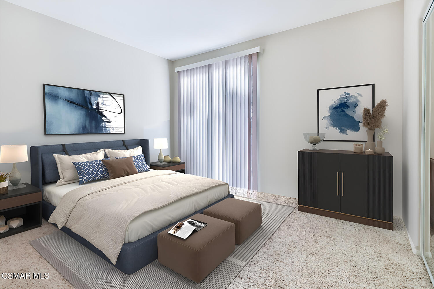2317 Shakespeare Drive, Unit 9 Oxnard, CA 93033 - Photo 9 of 16 a bedroom with a bed and a painting on the wall