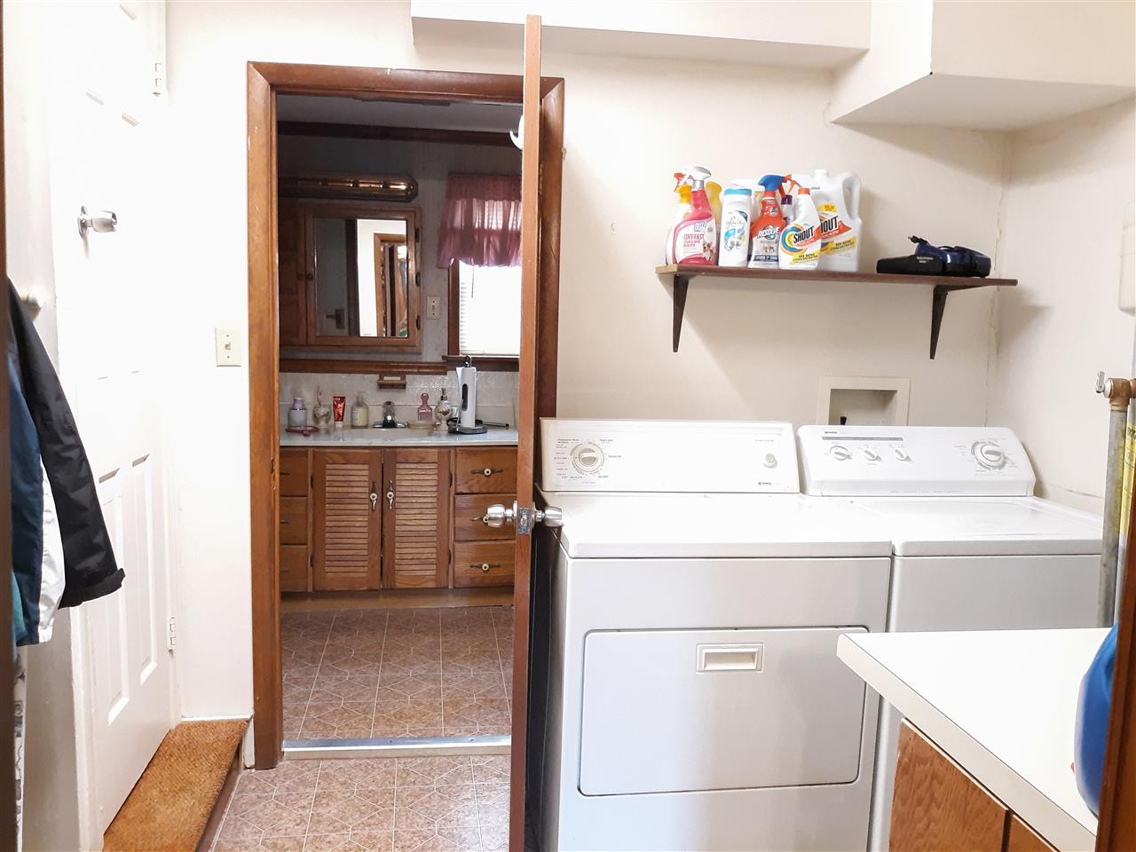 514 Oak Hill Road Staunton, VA 24401 - Photo 15 of 43 a utility room with dryer washer and a view of living room