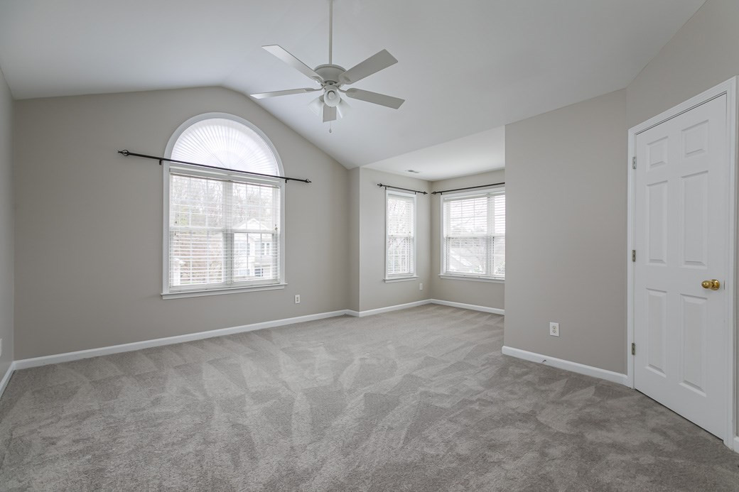 5400 Cahaba Way Raleigh, NC 27616 - Photo 5 of 13 This wonderful Master Bedroom is ready for you to move right in. Featuring NEW CARPET, vaulted ceiling, ceiling fan and a SITTING AREA. There is also an ENORMOUS walk in closet. You'll never have a shortage of storage for all of your things! Master Bedroom with Sitting Area