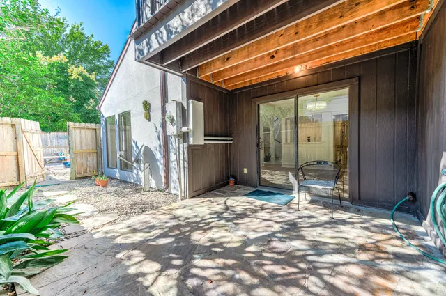 a view of a backyard with a garden