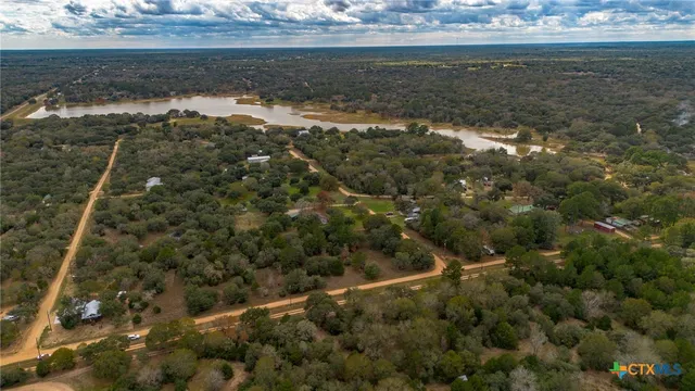 a view of a big yard with large trees