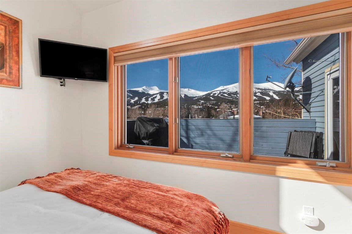 217 South Ridge Street, Unit 3 Breckenridge, CO 80424 - Photo 14 of 21 a bedroom with a bed and a flat screen tv