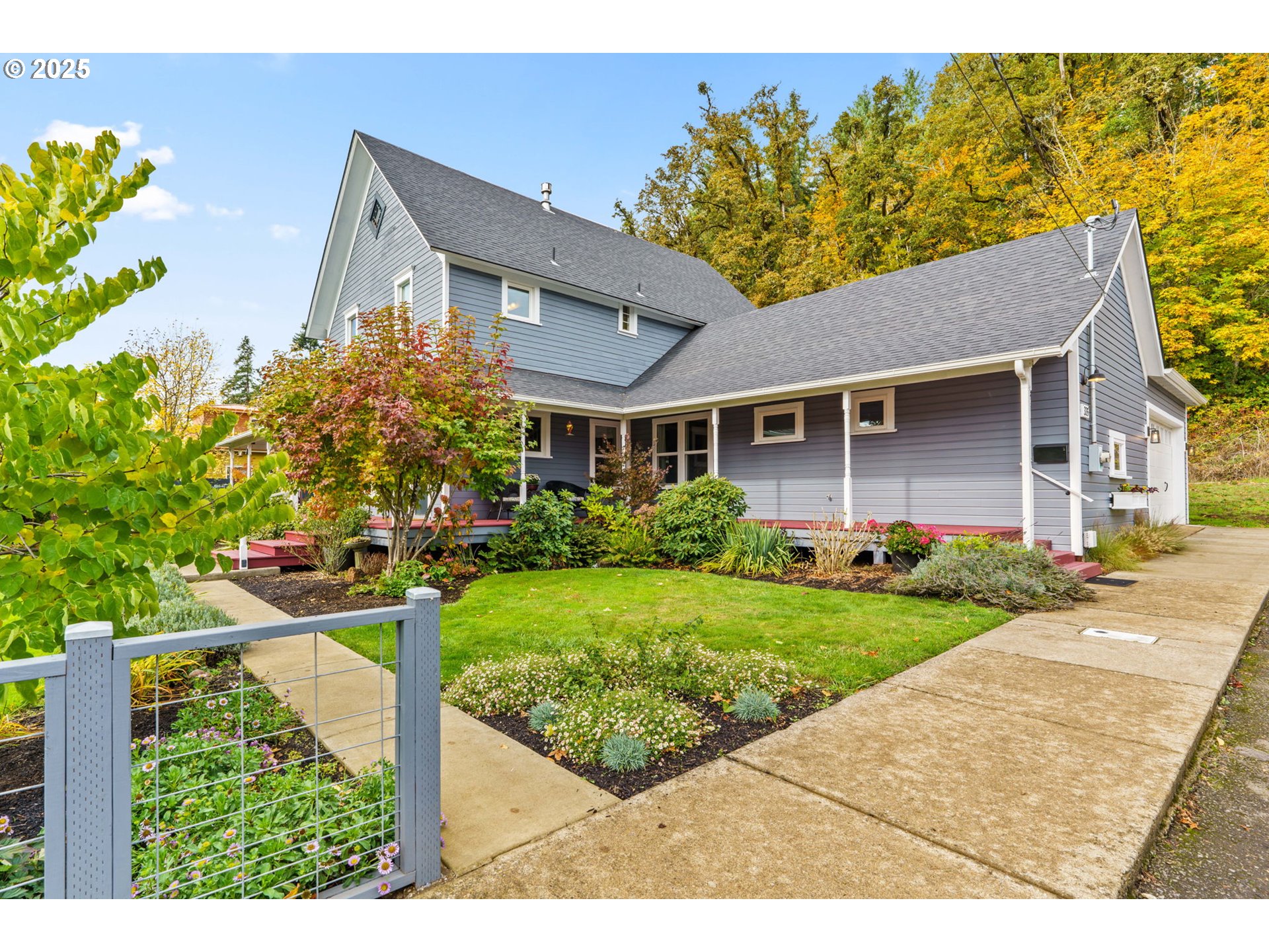 a house view with a garden space