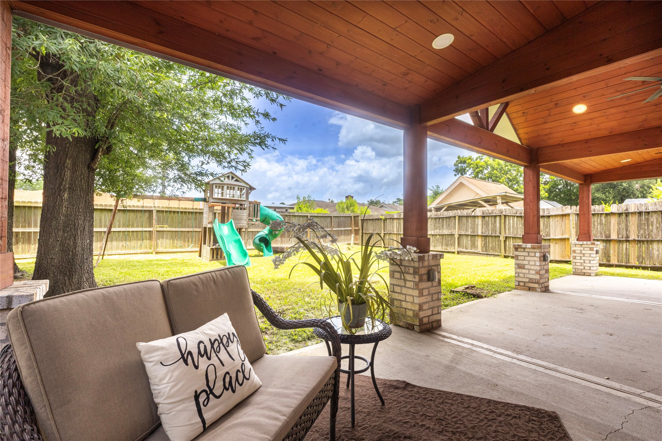 14419 Wadebridge Way Houston, TX 77015 - Photo 20 of 20 One of a kind back porch with high ceilings and ready for all your gatherings!