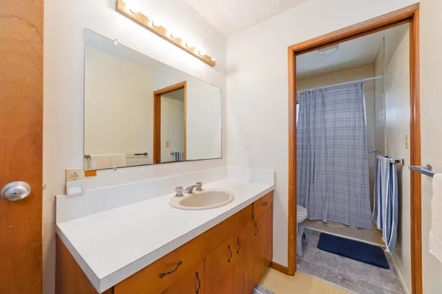 a bird view of a house and outdoor space