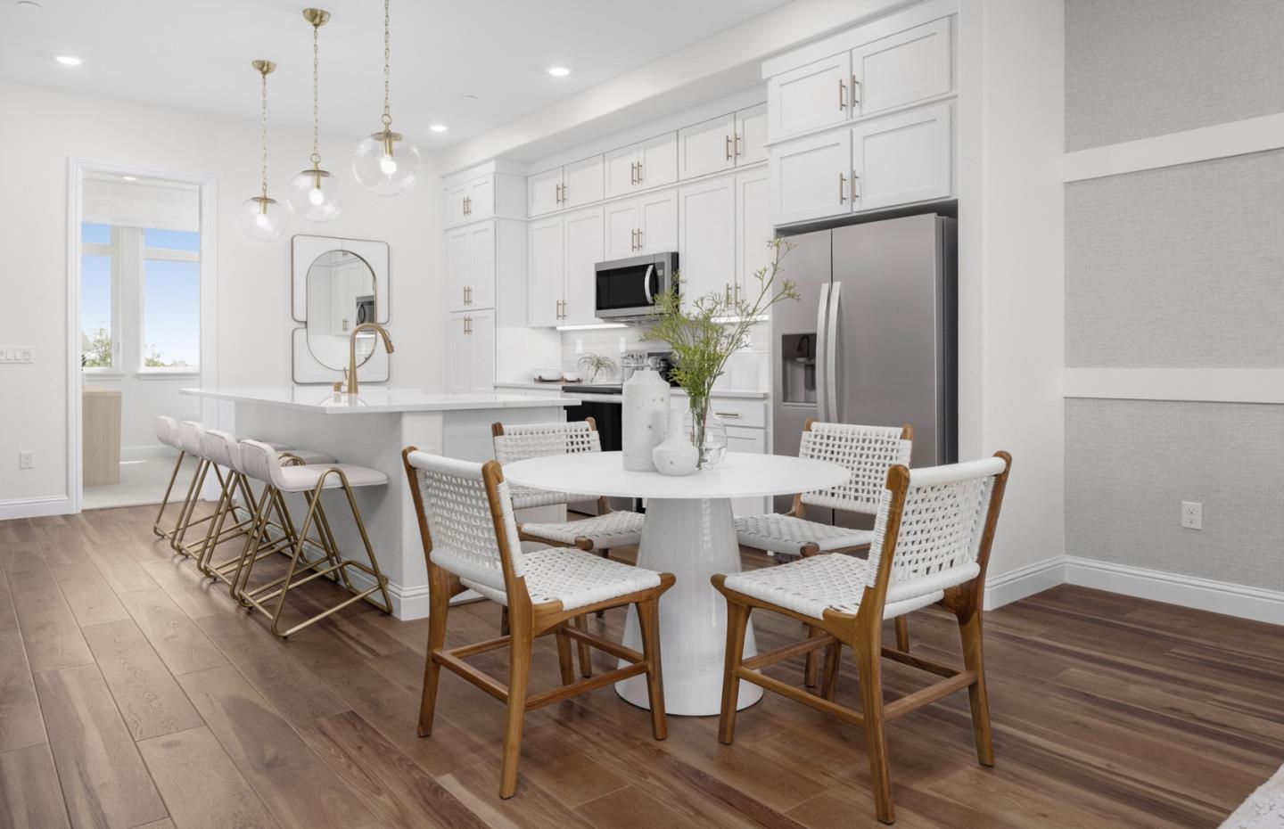 2419 Willow Way San Mateo, CA 94403 - Photo 8 of 17 a dining room with furniture a chandelier and wooden floor