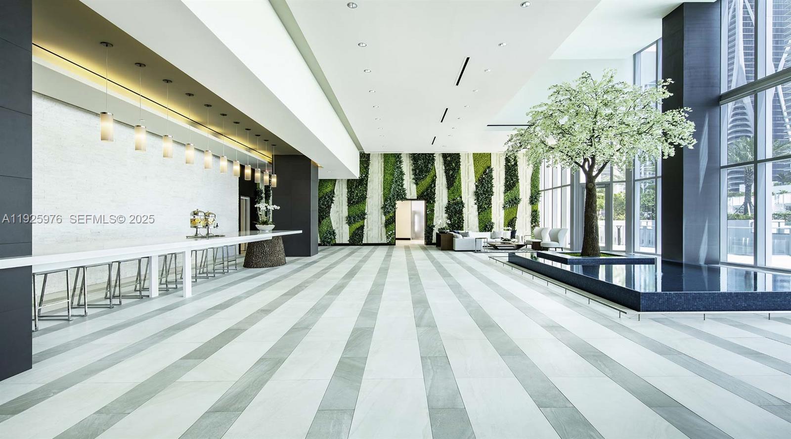 851 Northeast 1st Avenue, Unit 3810 Miami, FL 33132 - Photo 12 of 32 a view of a porch with wooden floor and furniture