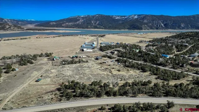 a view of a lake with a mountain