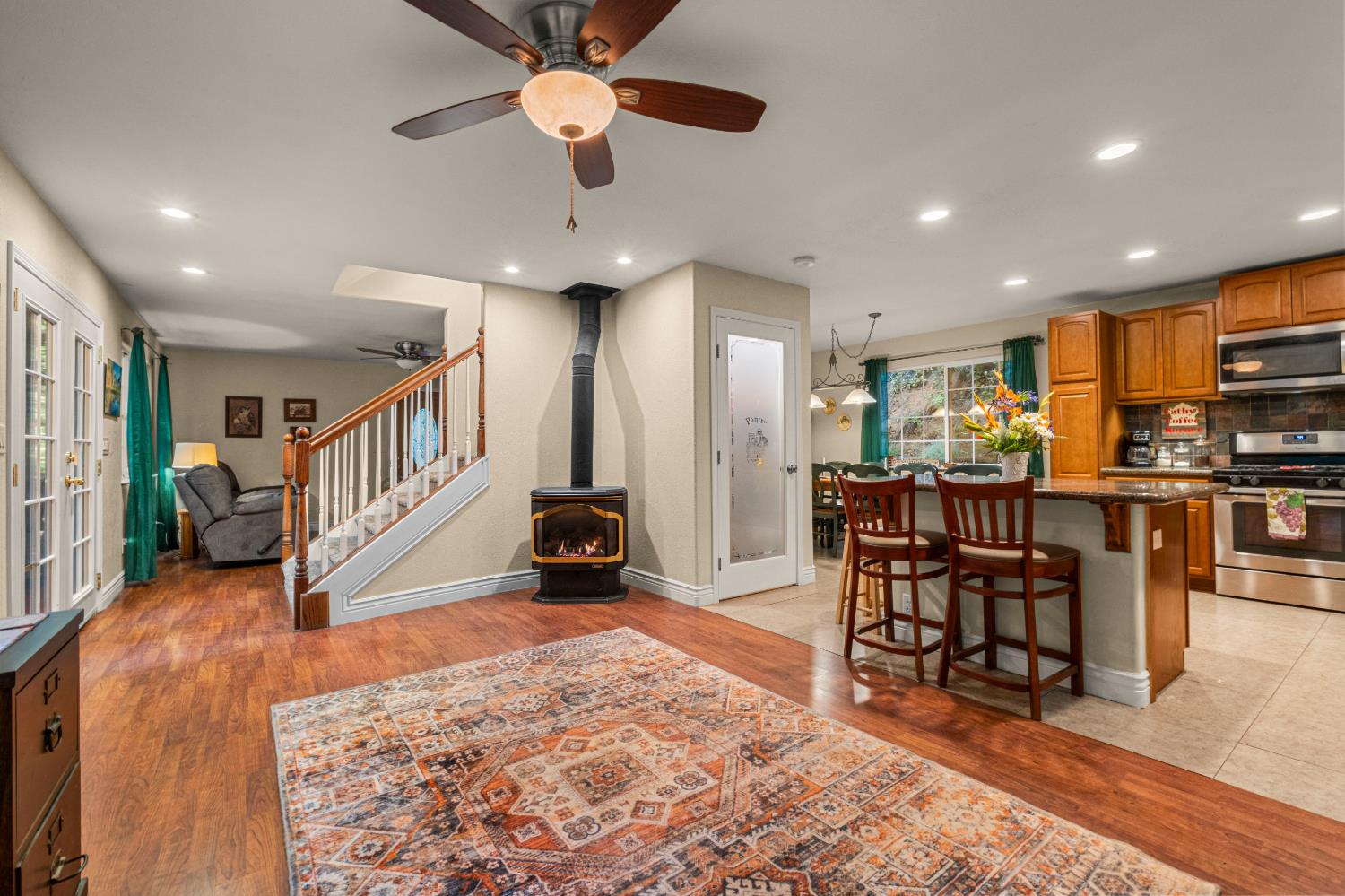 2296 Forebay Road Pollock Pines, CA 95726 - Photo 15 of 62 Family room, propane stove