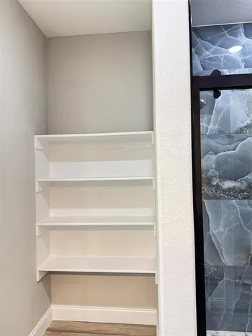 a close up of a closet