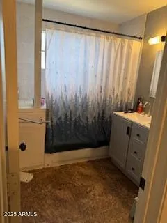 a bathroom with a window