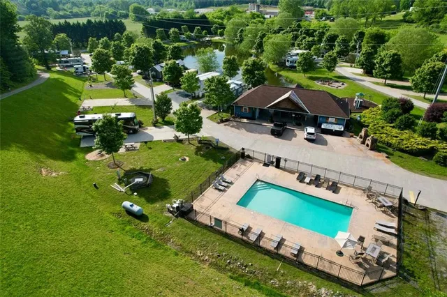 an aerial view of a house