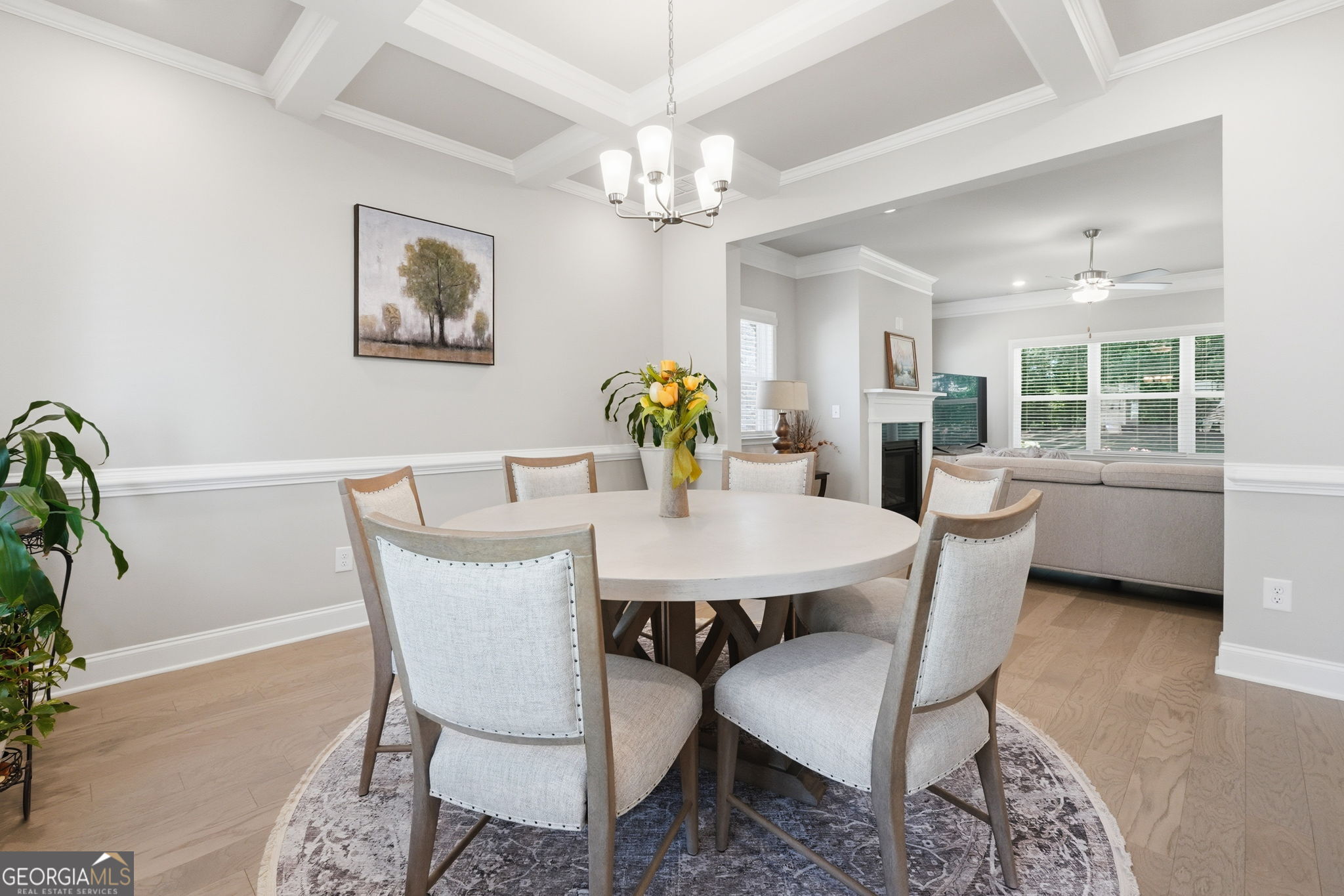 604 O'Brians Path McDonough, GA 30253 - Photo 5 of 41 a view of a dining room with furniture and chandelier