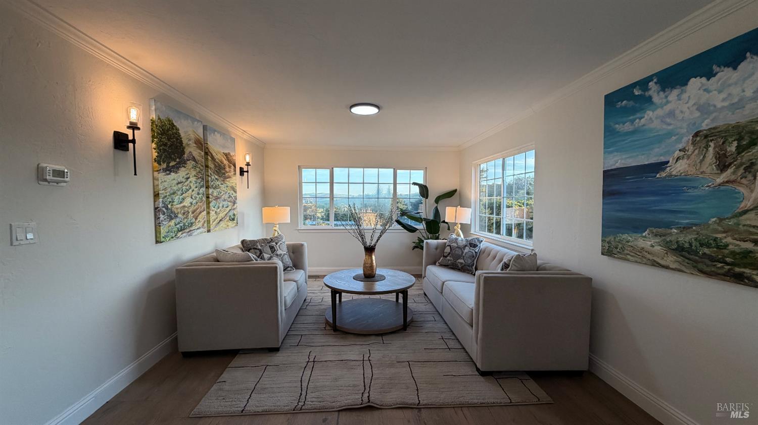 2693 Bloomfield Road Sebastopol, CA 95472 - Photo 34 of 61 a living room with furniture and a floor to ceiling window