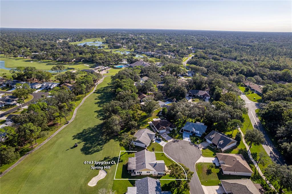 6163 Spyglass Court Spring Hill, FL 34606 - Photo 29 of 73 an aerial view of residential houses with outdoor space