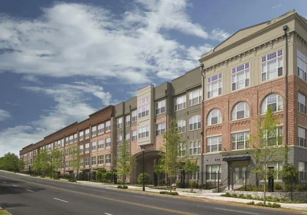 a front view of a building