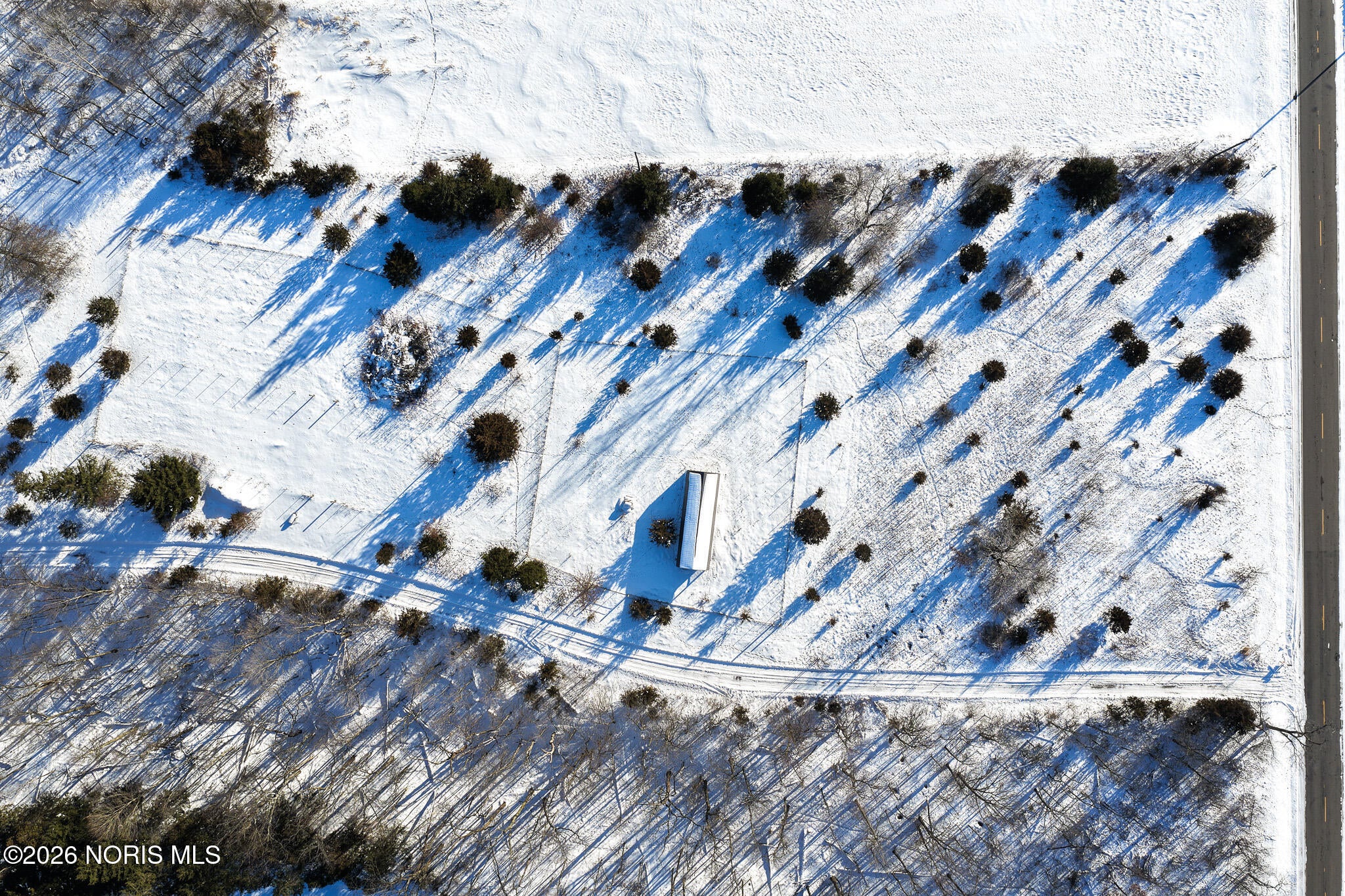 4515 Glenburg Road Defiance, OH 43512 - Photo 29 of 29 Aerial of Animal Barn and Small Fenced in Pasture