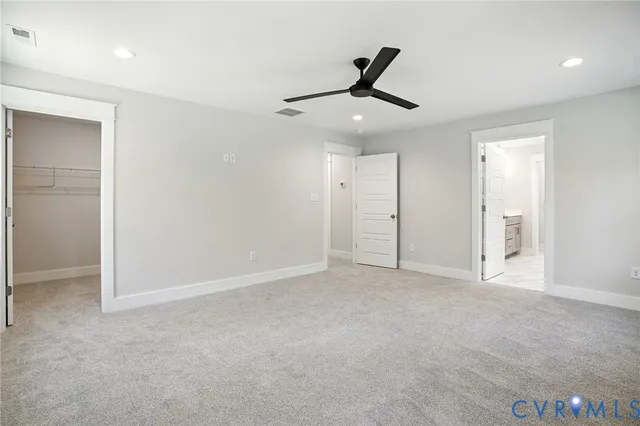 a view of a room with racks on the wall