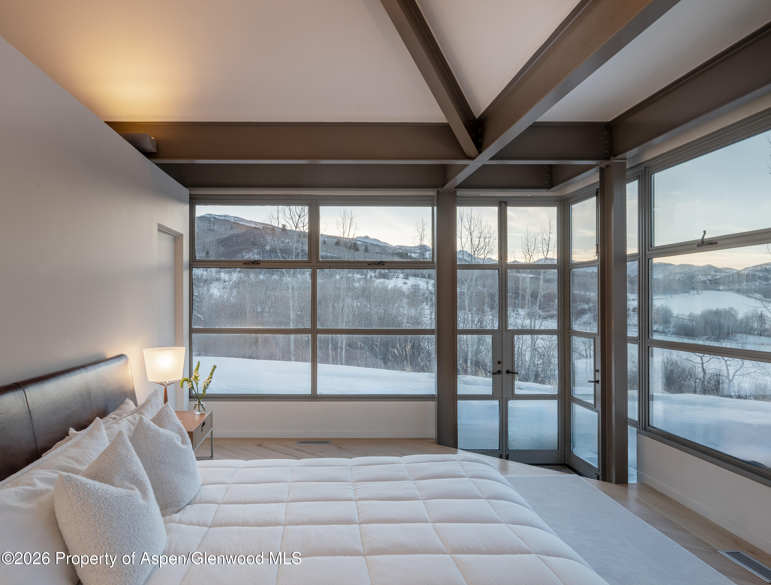 821 Cluny Road Aspen, CO 81611 - Photo 22 of 27 a spacious bedroom with a large bed and a large window