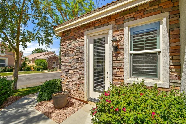 a potted plant sitting in front of a house
