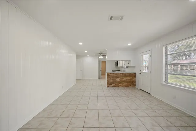 a view of kitchen with windows
