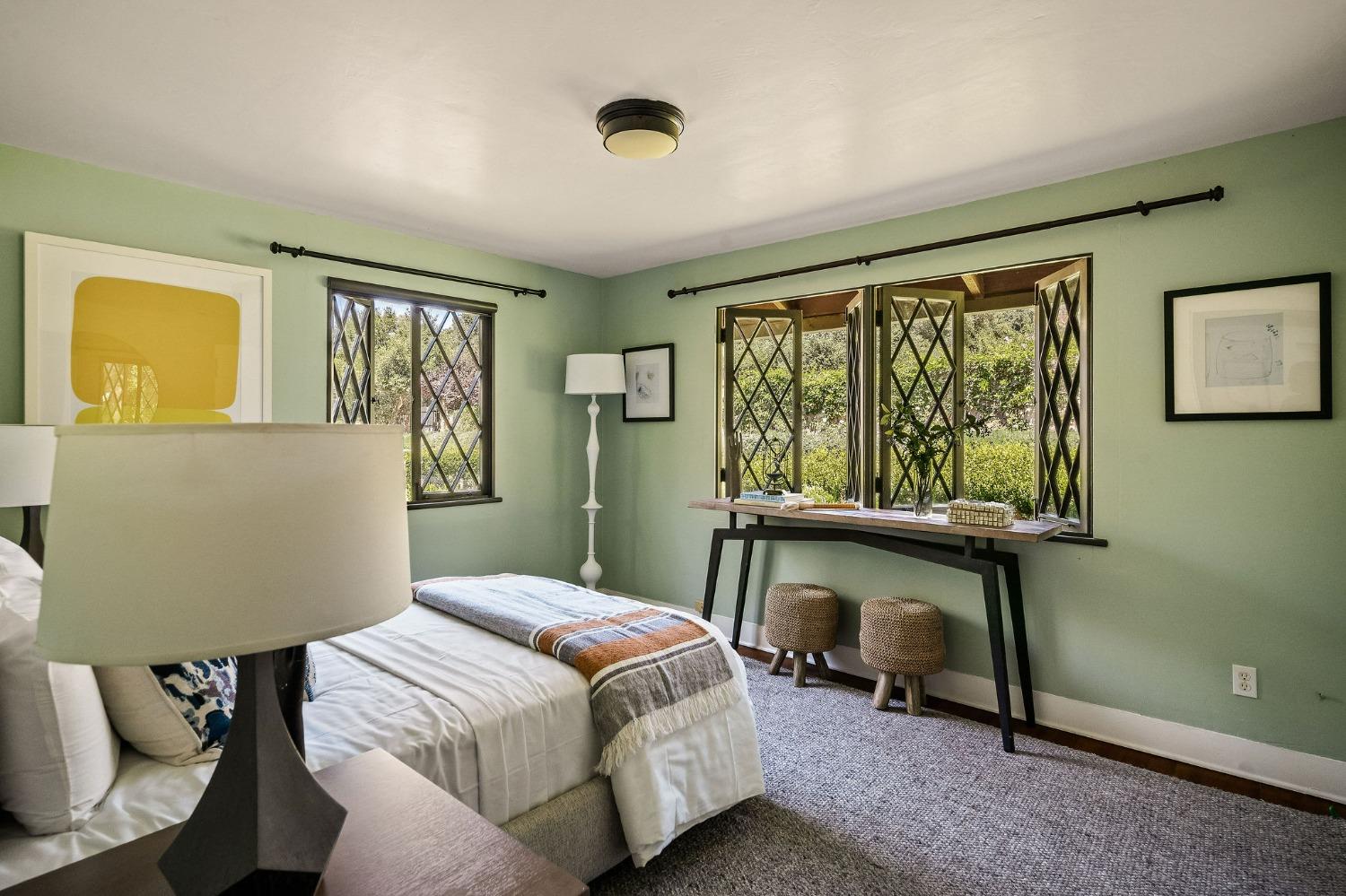 1001 Foothill Road Ojai, CA 93023 - Photo 33 of 50 a bedroom with a bed and a window