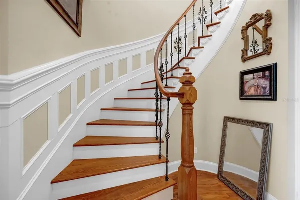 a view of an empty room with a window and outside view