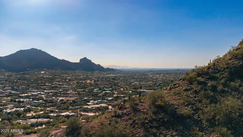 a view of city and mountain