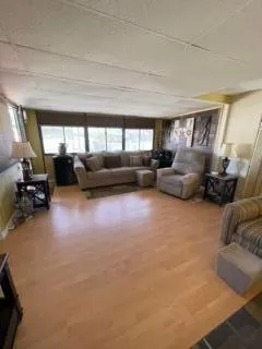 a living room with furniture and a couch