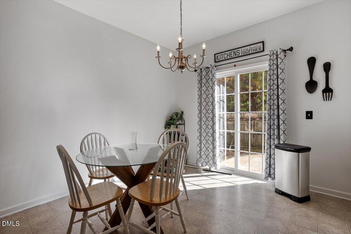 1409 Oxleymare Drive Raleigh, NC 27610 - Photo 13 of 28 a view of a dining room with furniture window and outside view