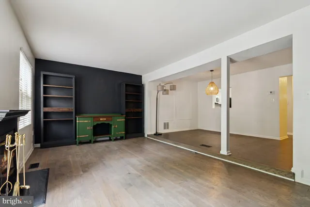 a view of a room with an empty room