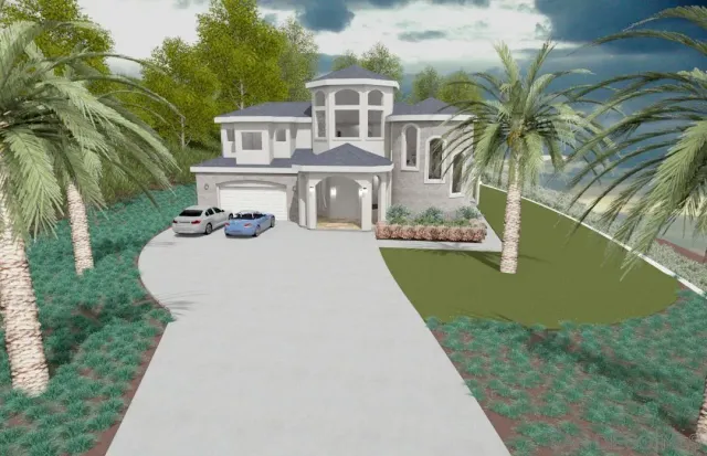 a view of a house with a yard