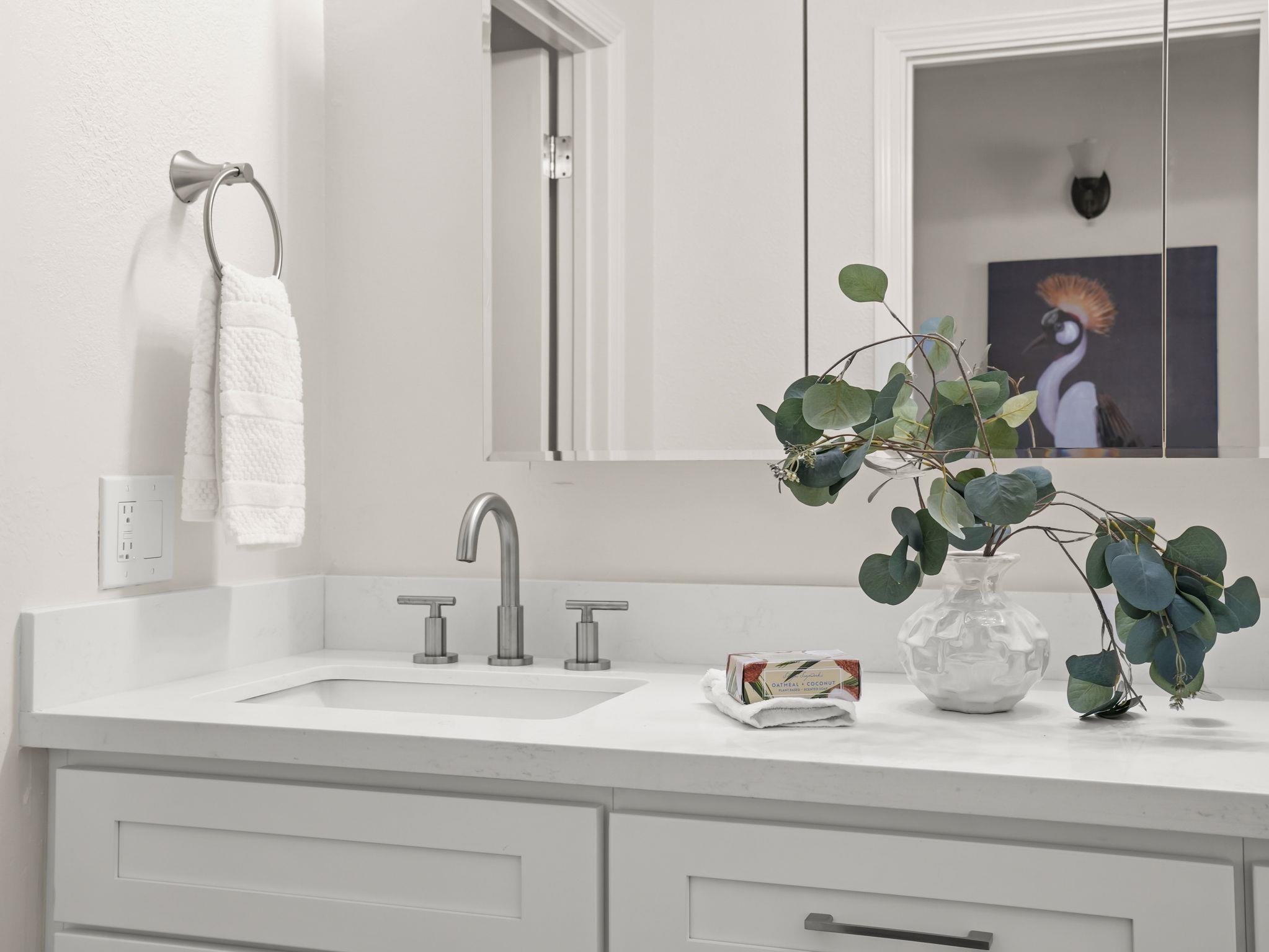 3433 Surry Place Fremont, CA 94536 - Photo 28 of 53 a bathroom with a sink a mirror and vanity