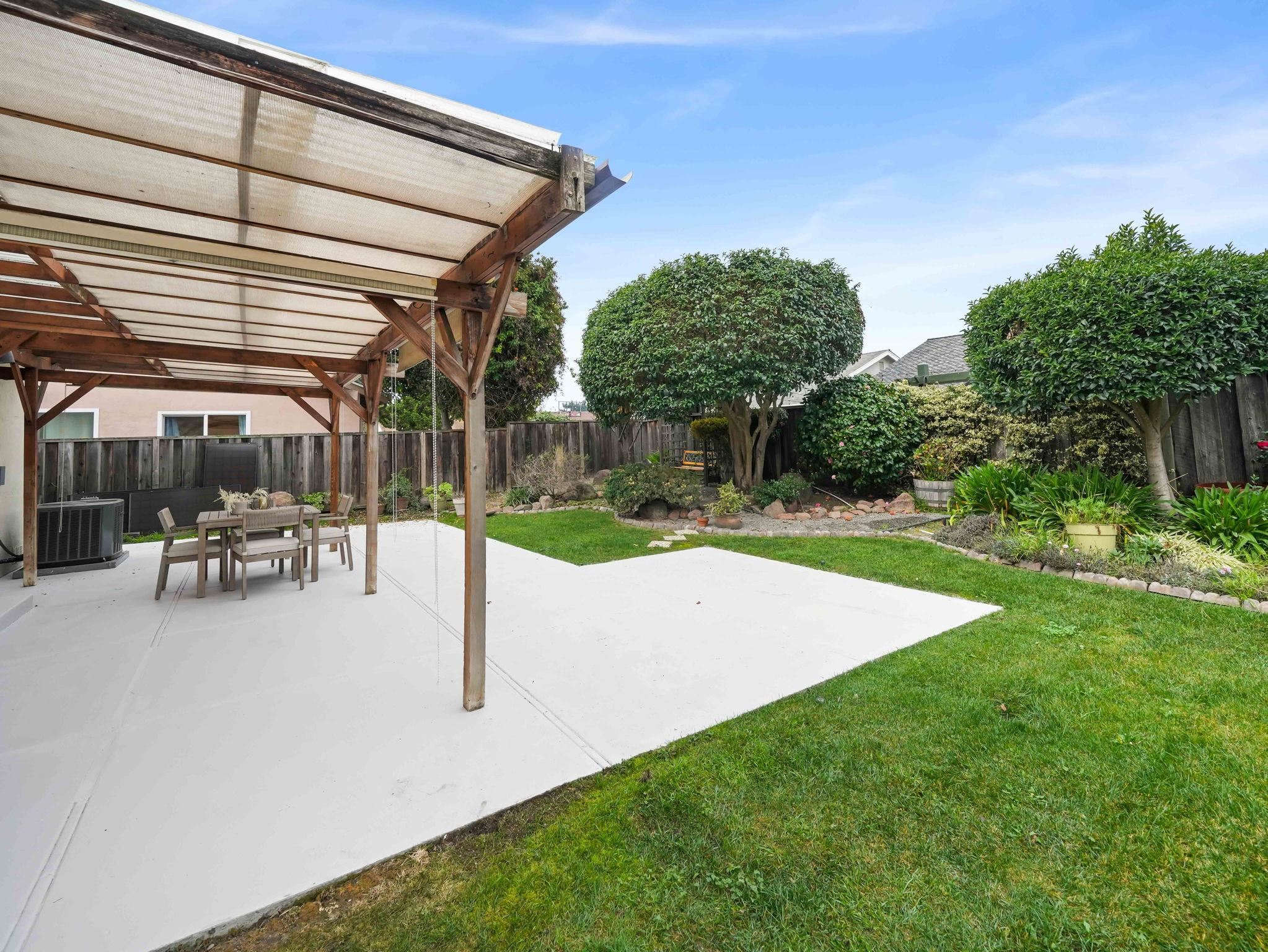 3433 Surry Place Fremont, CA 94536 - Photo 45 of 53 a view of a backyard with sitting area